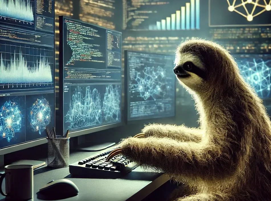 AI Sloths at computers