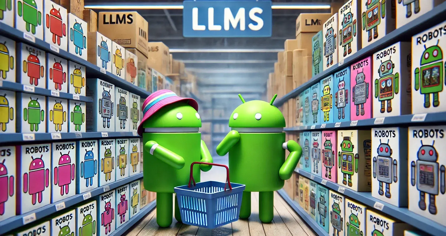 Androids shopping in the LLMs aisle