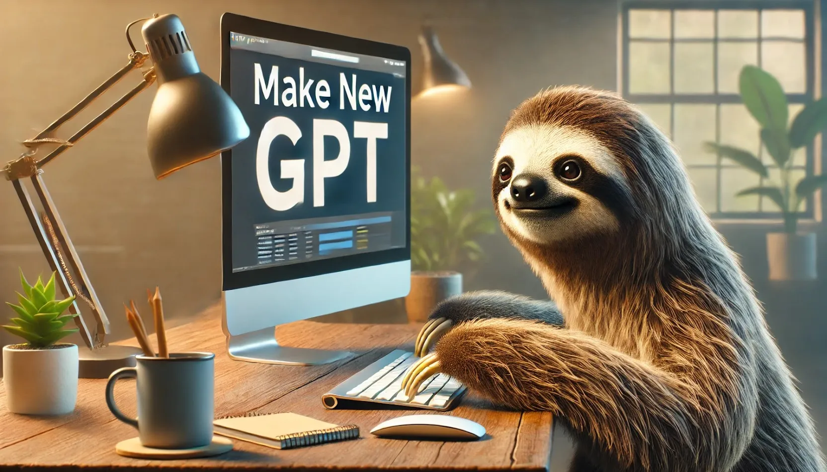 Sloth asking "Make new GPT"