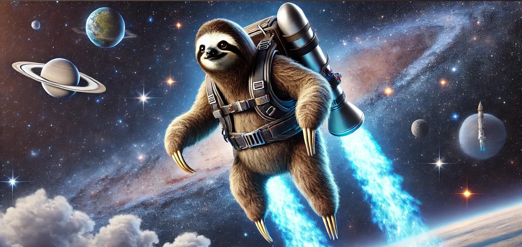 Sloth with a jetpack