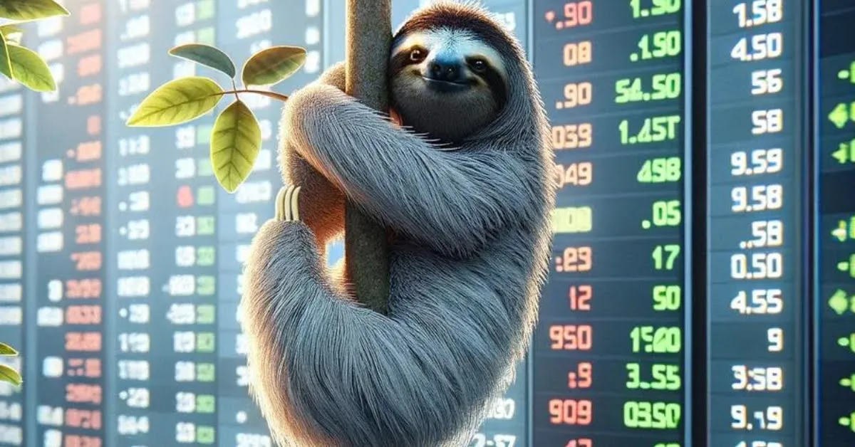 Sloth and stock ticker