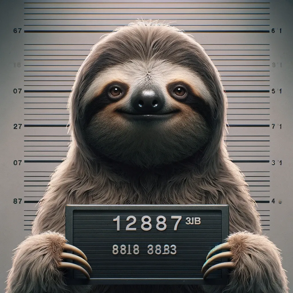 Sloth mugshot