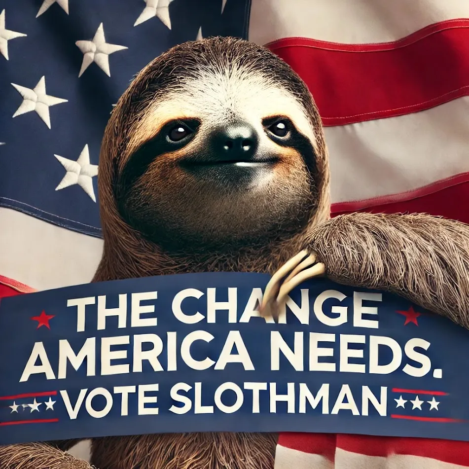 Slothman election poster