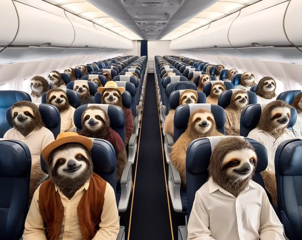 Sloths on a flight