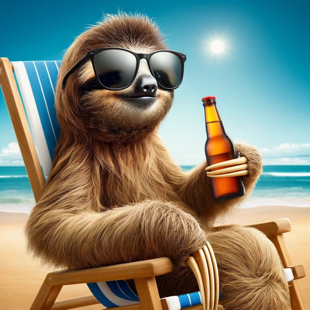 Sloth at the beach