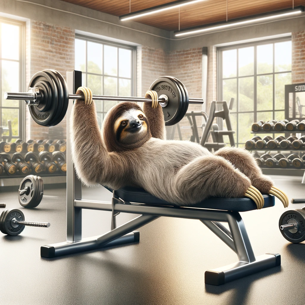 Sloth on bench press